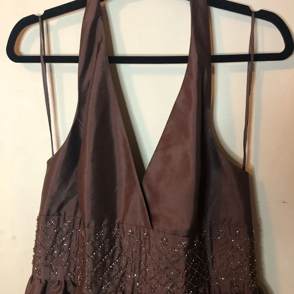 Anne Klein halter A-line silk dress - Picture 2 of 6